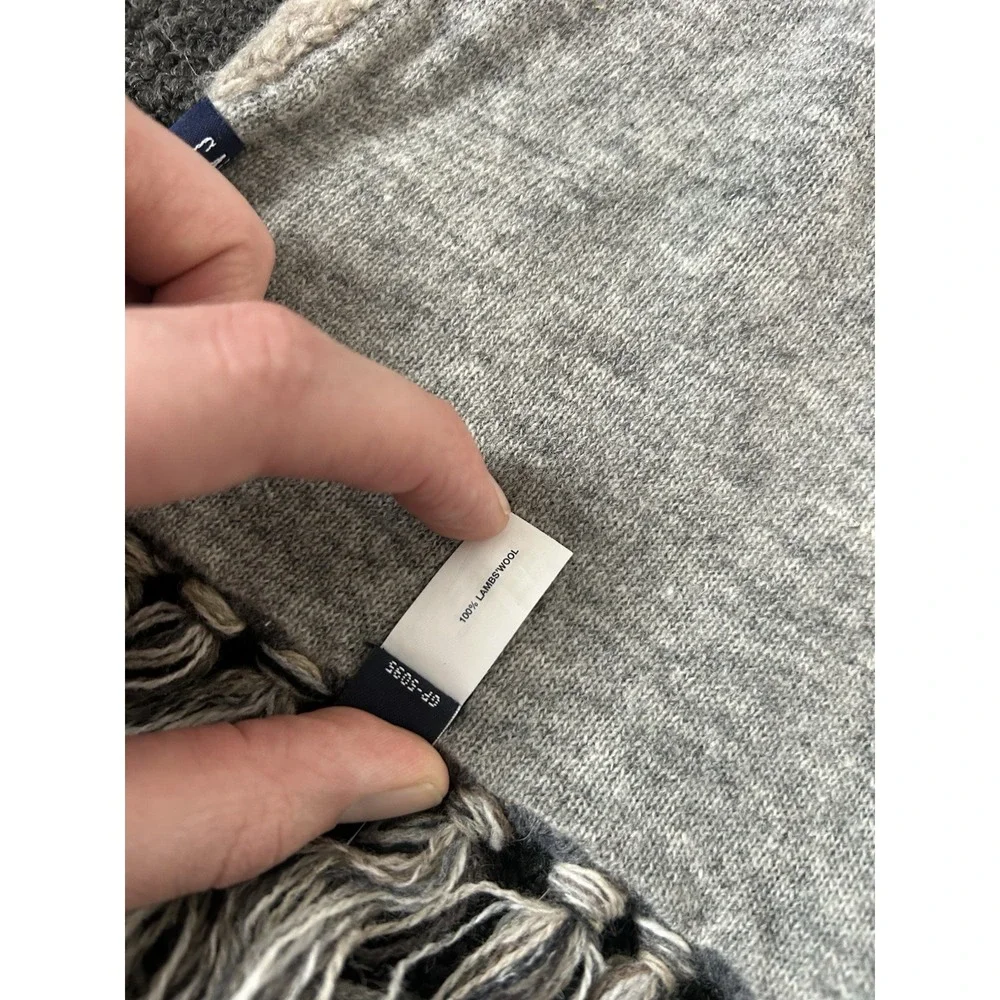 Gap Lambswool Fair Isle Knit Scarf Womens One Size Winter Tassels Warm Neck Wrap